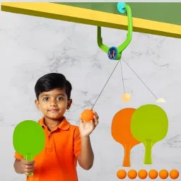Hanging Table Tennis Trainer Set| 2 Rackets, 3 Balls| Indoor Self-Practice Game Table Tennis Kit-picture-6