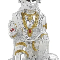 Decorative Silver Plated Resin Hanuman Ji Showpiece for Home Décor Big Size Decorative Showpiece-17.8 cm-image-71