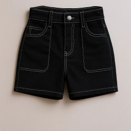 Solid Women Denim Black Cargo Shorts, Regular Shorts, Denim Shorts, High Waist Shorts, Gym Shorts-image-63