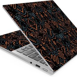 Techfit HD Printed Easy to Install Full Panel Laptop Skin/Sticker/Stretchable Vinyl/Cover for all Size Laptops upto 15.6 inch No Residue, Bubble Free - Black Spiral Vinyl Laptop Skin Compatible for 15.6 inch-image-113