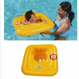 tiny tales inflatable Seat (IND*71) for Swimming 76cm Swimming pools Yellow With Free Pump Inflatable Swimming Safety Tube image 2