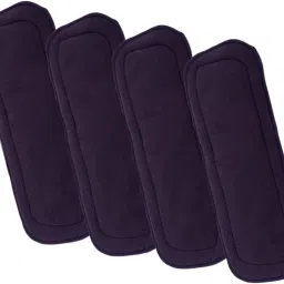 5 Layer Bamboo Charcoal Inserts/Liners/Pads/Cloth Diaper Liner/Wetfree Reusable Washable Cotton Diaper Nappy Inserts/Charcoal Pads for Baby Cloth Diapers (Charcoal Insert, Pack Of 4)-3