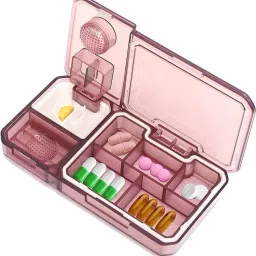 5 Medicine Organizer Box Pill Organizer Mini Case with 5 Compartments Pill Box-image-42