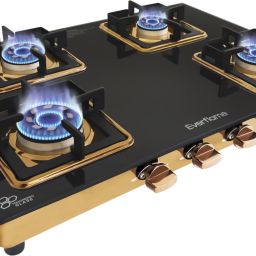 Aurum 4B | ISI Certified | Gold Stainless Steel Frame | Forged Brass Burner Glass Manual Gas Stove-24