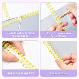 SHOPONIL Binding Spines, 30 Hole Click Binding Ring for A4 A5 B5 Paper, Book Spiral Ring Manual Comb Binder image 4