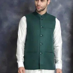 Men Solid Nehru Jacket-picture-4