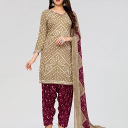 Unstitched Crepe Salwar Suit Material Printed-image-87