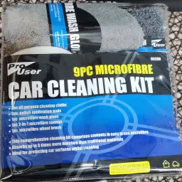 9pcs Dark Gray Car Wash Cleaning Kit Microfiber Auto Detailing Washing Tools Combo-13