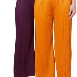 Women Regular Fit Multicolor Polyester Trousers-image-35