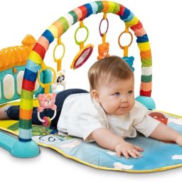 Baby Play Mat Rack With Hanging Rattles Lights & Musical Keyboard Mat Rattle-image-97
