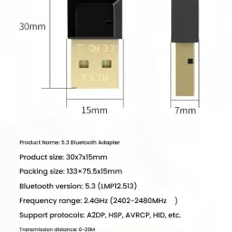 OG X NEXSA Bluetooth 5.3 USB Adapter Dongle for PC/Laptop – Wireless Receiver with USB USB Adapter-16