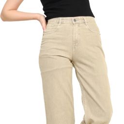 Women Flared Mid Rise Beige Jeans-image-15
