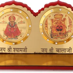 Shri Khatushyam, Balaji Gold Plated Photo Showpiece for Car, Home Decor, GIfting Decorative Showpiece-8 cm-19