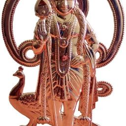 Om_Muruga_mayil_with vel statue for pooja room | Car fronddécor_rosegold Decorative Showpiece-10 cm-picture-11