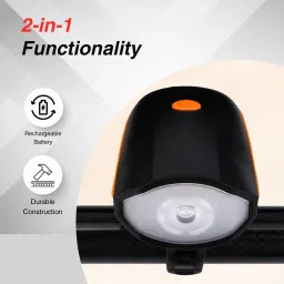 airsound 3-in-1 Rechargeable & Waterproof Cycle Light (3 Modes) |Cycle Light with Horn LED Front Light image 2