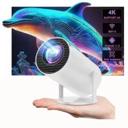 Punnkk HY300 Pro Smart,4K HD Wifi6 BT5, Android12, 180Degree Rotation Auto Keystone (4500 lm / 1 Speaker / Wireless / Remote Controller) Portable Projector-3