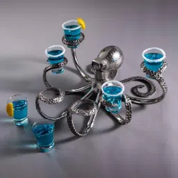 Gibox Alchemy Tentacled Octopus Six Cup Shot Glass Holder Vodka Cocktail Glass Holder Party D cor-picture-27
