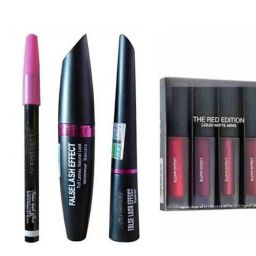 Best face makeup combo of kajal,eyebrow pencil,mascara,h.4 lipstick-image-88