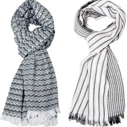 Self Design Pure Cotton Men Multicolor Stole-image-28