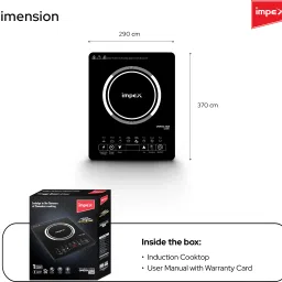 impex 2000 W Induction Cooktop Touch Panel image 4