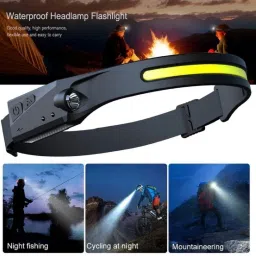 akr LED Head Lamp with, 5 Modes of Light, has Motion Sensor TYPE C USB Recharge 4 hrs Torch Emergency Light image 4