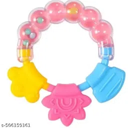 Baby Rattle Teether – Soft Silicone and Wooden Teething Toy for Infants Teether-21