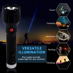 idoleshop Dual Mode Power Led Rechargeable Long Range Torch Up to 400 Meter Range Torch image 2