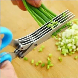 Herb Scissors Leaf Herb Stripper, Stainless Steel 5 Blade Kitchen Scissors Scissors-image-54