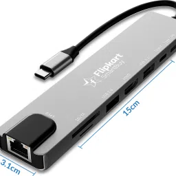 Flipkart SmartBuy 8-in-1 USB-C Hub 4K HDMI, 100Mbps Ethernet, USB 3.0, USB-C PD SD/TF Card Reader, Aluminium Adapter for Mac & Windows USB-C Devices USB Hub image 3