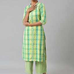 AURELIA Women Green Kurta with Trousers-picture-13