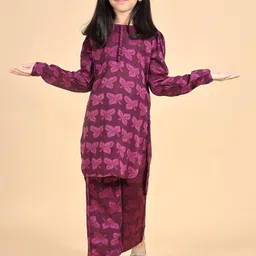 misbis Girls Ethnic Motifs Printed Regular Kurta with Palazzos-picture-14