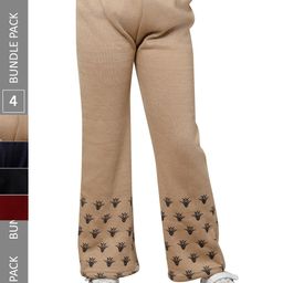 IndiWeaves Girls Pack of 4 Printed Woolen Track Pants-picture-10