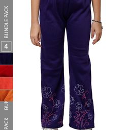 IndiWeaves Girls Pack Of 4 Printed Pure Wool Trousers-picture-31