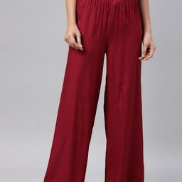 Go Colors Women Wide Leg Knitted Palazzos-image-53