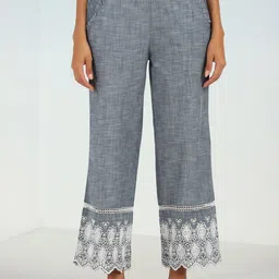 Lakshita Women Mid-Rise Plain Pure Cotton Trousers-image-73