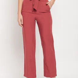 CAMLA Women Linen Straight Palazzos-image-66