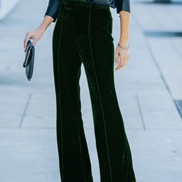 kpop Elegant Green Bootcut Trousers for Women-picture-48
