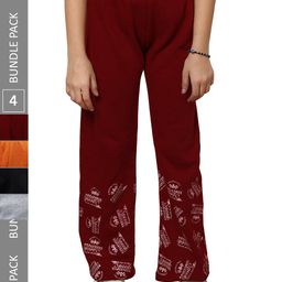 IndiWeaves Girls Pack of 4 Printed Mid-Rise Straight Fit Woollen Palazzos-picture-11