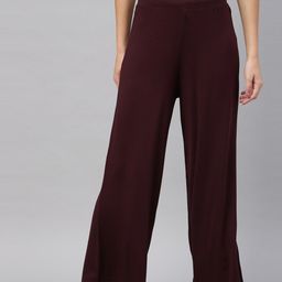 Go Colors Women Knitted Straight Palazzos-image-61