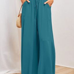 KPOP Wide Leg Elasticated Ethnic Palazzos-image-82