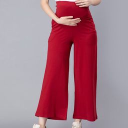 NIGHTSPREE Wide Leg Cotton Maternity Palazzos-image-0