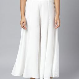 AURELIA Women White Ethnic Palazzos-image-116