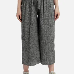 Aditi Wasan Women Grey Solid Straight Palazzos-image-71