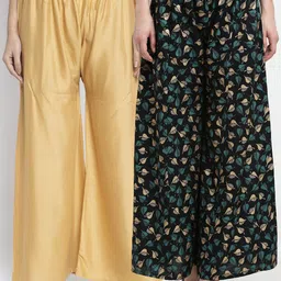 Jinfo Women Beige & Black 2 Ethnic Palazzos-picture-36