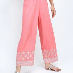 Vishudh Women Pink Ethnic Straight Palazzos-image-109