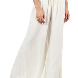 MUFFLY Women White Flared Chambray Palazzos-image-3
