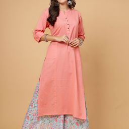 Pistaa Women Pink Regular Kurta with Palazzos-45