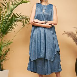 InWeave Striped A-Line Regular Kurta with Palazzos-40