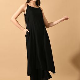 Myshka Shoulder Straps A-Line Kurta With Palazzos-32