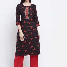 KALINI Women Black Printed Kurti with Palazzos-picture-2